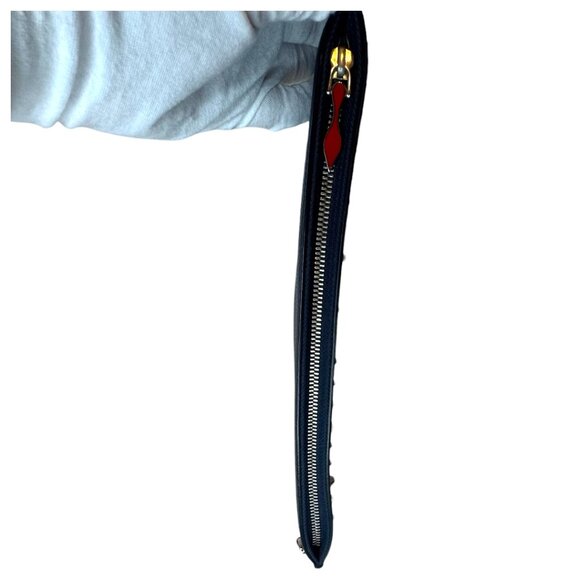 Christian Louboutin Spike clutch bag in navy blue leather (NWOT) - Picture 3 of 5